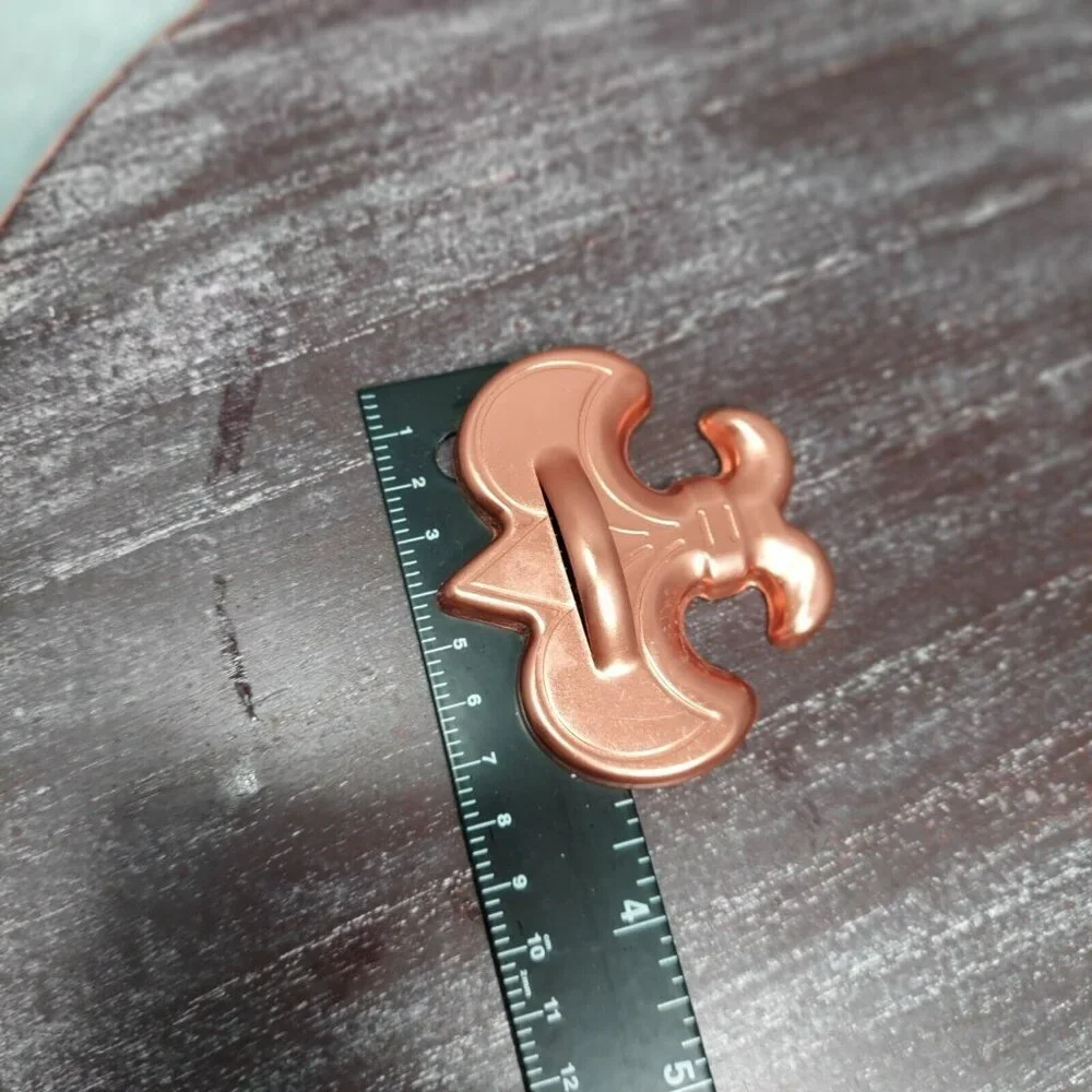 Vintage Lot of 4 Copper Colored Metal Cookie Cutters - Crown Cross  Fluer De Lis